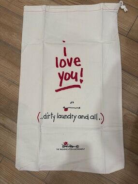 "Vintage 1983 I Love You" Cotton Laundry Bag - Red & Black Text 20 x 30” New